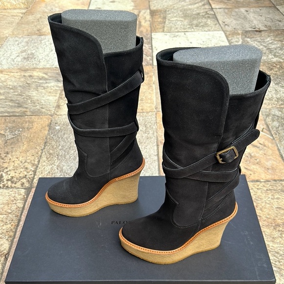 Paloma Barceló Shande Buckle Wedge Boot - Picture 1 of 5